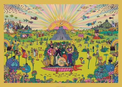 The Beatles - Vintage Yellow Submarine - Rare Mini Print/Poster