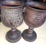 Set of 6 Hand-Carved African Wildlife Wooden Goblets  Vintage Image 4