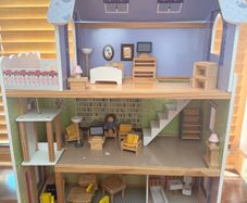 Wooden Dolls playhouse with accessories