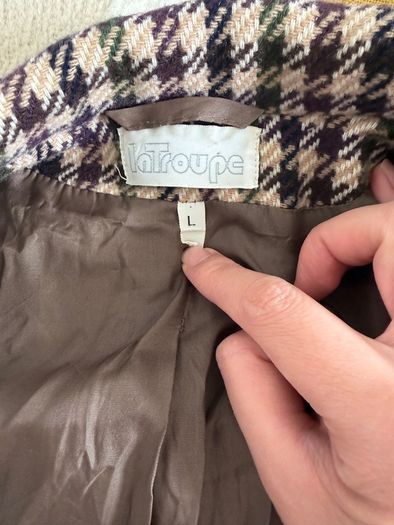 Vintage LaTroupe 80 Percent Wool Houndstooth Blazer Jacket