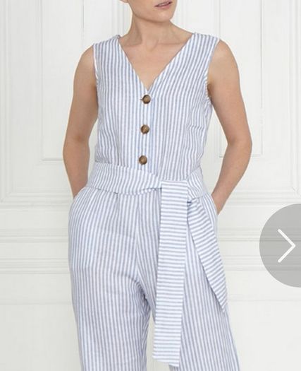 Gallery stripe linen Jumpsuit SIZE 8