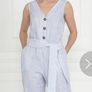 Gallery stripe linen Jumpsuit SIZE 8 Image 2