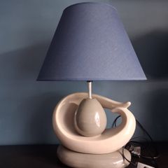2 x Grey Lamps and lampshades