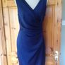 BNWT Lipsy Navy Sateen Wrap Shift Dress Size 10 Image 2
