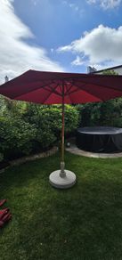 Garden umbrella with base