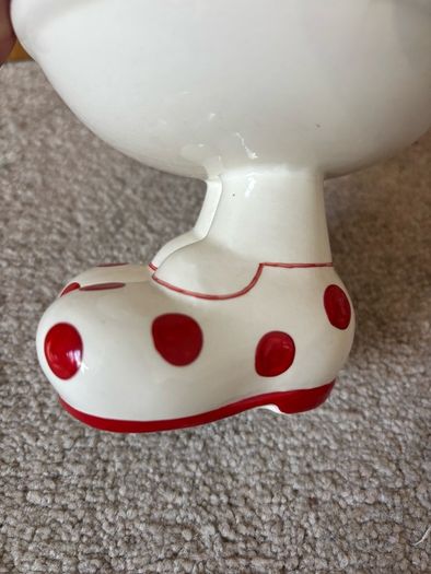 Vintage Carlton Ware Walking Ware Red Polka Dot Footed Sweet Dishes Bowls Pair