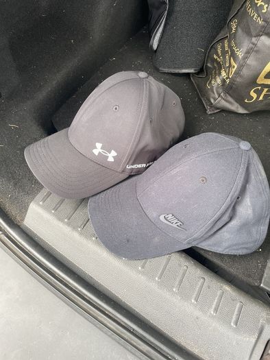 Nike and under armour caps