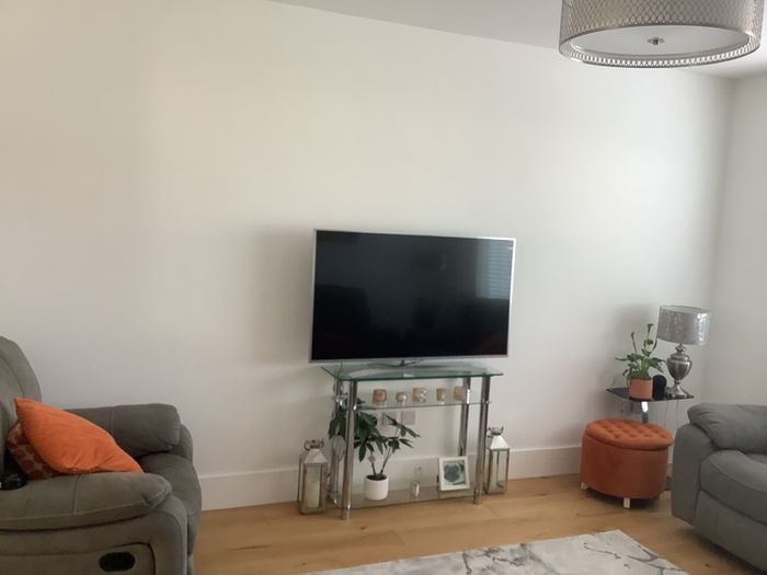 TV table - chrome legs with 3 glass shelves