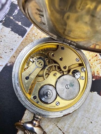 Antique Silver WW1 era Swiss Made Military Pocket Watch Orion 1910s