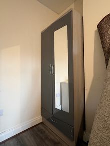2 Door Wardrobe with Mirror & Bottom Drawer