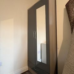 2 Door Wardrobe with Mirror & Bottom Drawer