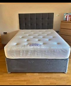 Brand New Stylish single Divan Beds.. Multiple Options Of Headboards. Tufted Memory Foam Mattresses Available. Drawers Storage Available