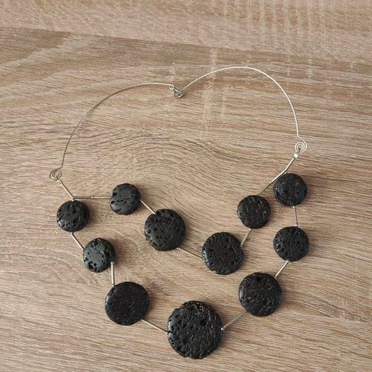 Lava stone jewelry set of necklace, bracelet, earrings and ring