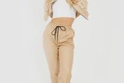 Faux Leather PU Jogger Trousers