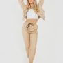 Faux Leather PU Jogger Trousers Image 2