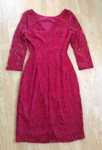 New red lace dress
