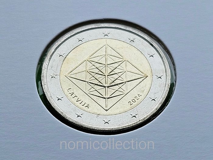 Latvia 2024 year Uncirculated 2 Euro coin.