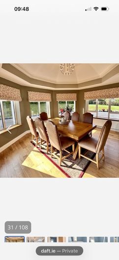 Large Solid Oak 8-Seater Dining Table