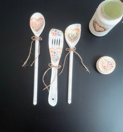 Set of  3 Decorative Kitchen Utensils in the Jar