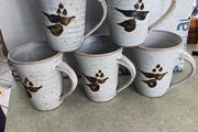 Galway An Spideal pottery mugs set of 5 mugs.