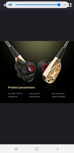 1 Pc Dual-Dynamic 3.5mm Noise Isolation sports earphones with microphone