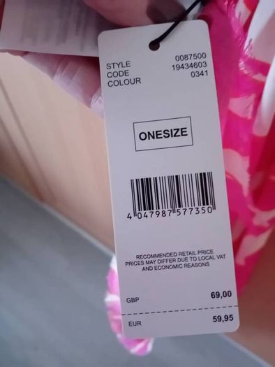 Oui large scarf - Pure Viscose - Pink White - BNWT RRP 60