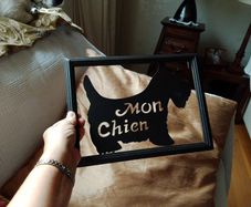 Cute decorative metal dog plaque