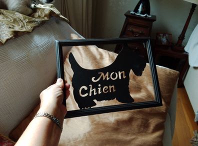 Cute decorative metal dog plaque