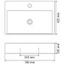 Basin with Faucet Hole Ceramic Black 76x42.5x14.5 cm Image 4