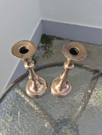 old brass candle stick holders