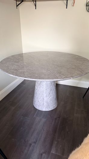 Round Solid Marble Dining Table - 140cm