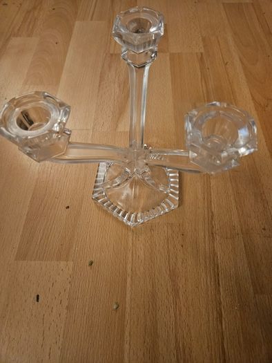 Candle Holder/3 Arm Candeleabra 24% Lead Crystal .. Price Drop