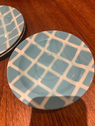 John Tams Vintage 1960's Cups, Checked Saucers and Side Plates ( 6 pieces altogether)