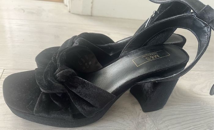 M&S Black suede platform sandals