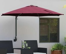 Garden Parasol Manual Bordeaux Red 248 x 248 x 148 cm