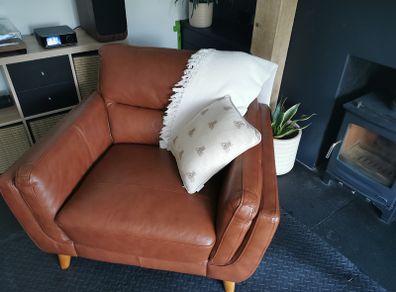 Bianca Brown Leather Armchair