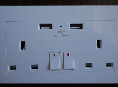 Double sockets with USB ports