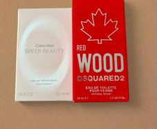 Calvin Klein Sheer Beauty + DSQUARED2 Red Wood 50ml Designer Perfume Bundle