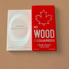 Calvin Klein Sheer Beauty + DSQUARED2 Red Wood 50ml Designer Perfume Bundle