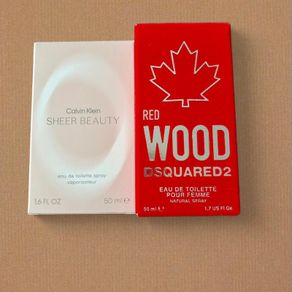 Calvin Klein Sheer Beauty + DSQUARED2 Red Wood 50ml Designer Perfume Bundle