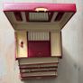 Large Burgundy Vintage Style Jewellery Box with Mirror and Drawers Image 2