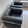 LC2 Club Chair by Le Corbusier (Alivar) Black Leather Armchairs Image 2