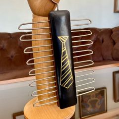 Vintage Retro Handy Tie Hanger with Leather Detail