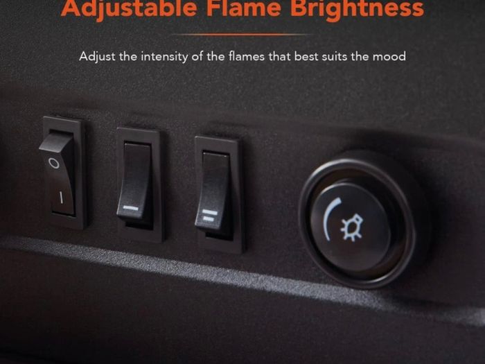 Wingham Log Effect Stove Fire with Realistic LED Flame Effect, Adjustable Thermostat, 2000W (FREE POSTAGE)