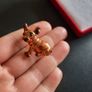 French Bulldog Brooch, Copper Tone Dog Pin with Green Rhinestone Eyes, Dapper Pug Lapel Pin, Pet Lover Gift Image 6