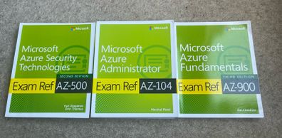 Microsoft Azure Exam ref books Security Administrator Fundamentals AZ104 AZ500 AZ900
