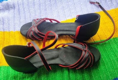 Brand new black red Latin dance shoes size UK 3 or 4