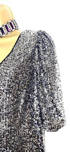 Kelly Brook Silver Sequin Dress