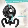 Stroller Fan,2600mAh Battery Powered Car Seats Clip-on Fan Ultra Quiet 3 Speed Image 3