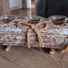 Rustic Log Tealight Holder